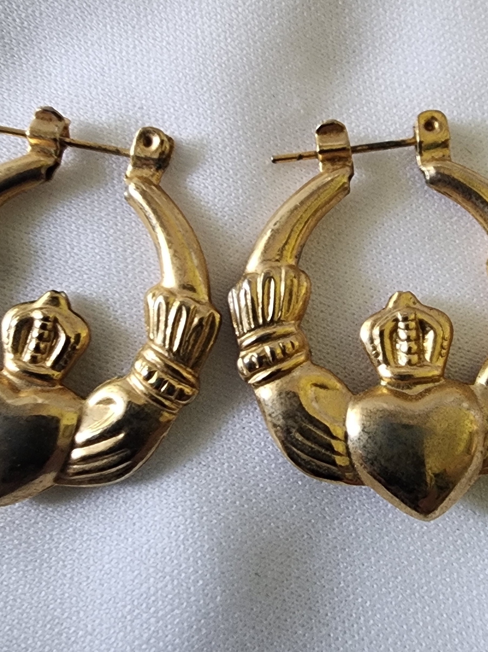 Gold Heart & Crown Hoop Earrings - Women Jewelry